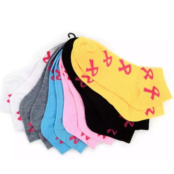 Nollia Accessories - 6 Pair Women's Breast Cancer Awareness Socks